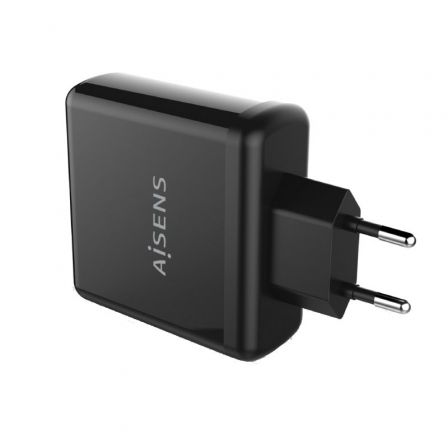Aisens Cargador de Pared USB-C 60W PD3.0 QC3.0 Negro ASCH-1PD60-BK